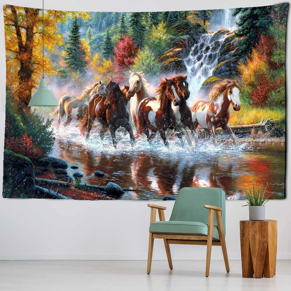 Mandala Hippie Bohemian Horse Tapestry Wall Hanging Tapestries